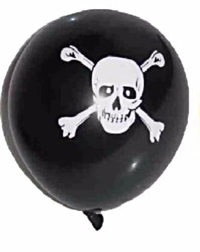 Colorful pirate-themed balloons, 27.5 cm, perfect for helium or air, ideal for parties and promotions.