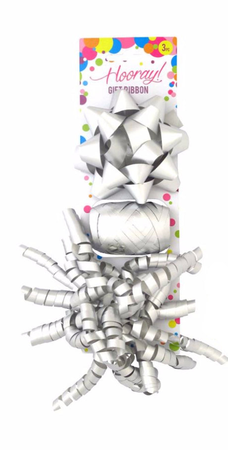 Elegant silver and gold gift ribbon curls for enhancing presents on any special occasion. Perfect for DIY gift wrapping.