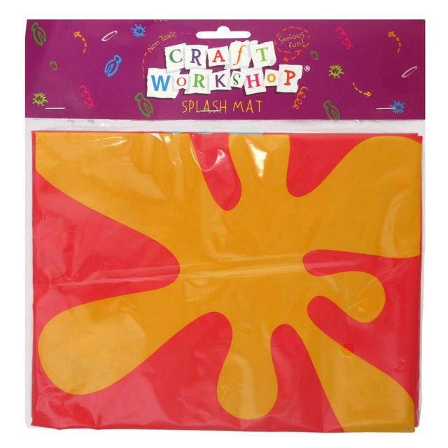 Clear splash mat (75cm x 67cm) for protecting surfaces during crafts, easy to clean, ideal for kids and adults.