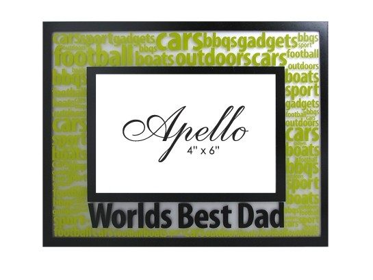 Elegant glass frame inscribed 'World's Best Dad', perfect for a 6" x 4" photo, featuring a nostalgic background design.