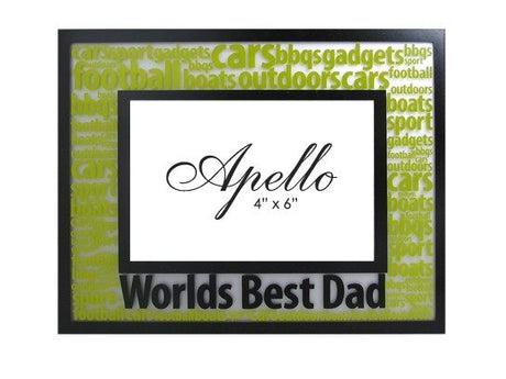 Elegant glass frame inscribed 'World's Best Dad', perfect for a 6" x 4" photo, featuring a nostalgic background design.