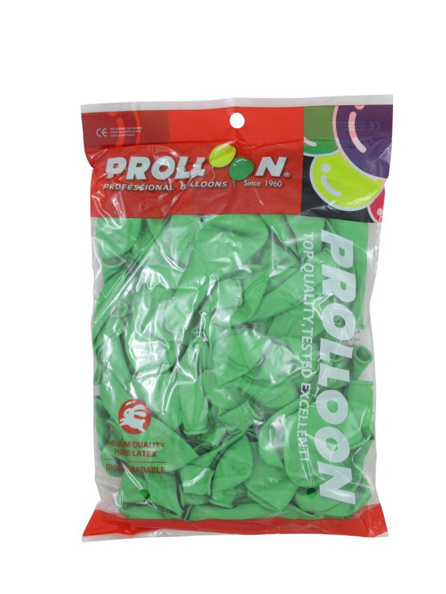 Helium quality green balloons, 20cm, pack of 100, perfect for vibrant party decorations and easy to inflate.