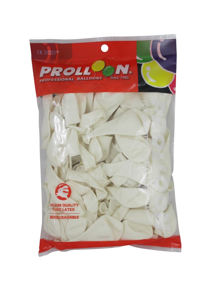 Pack of 100 white helium quality balloons, 20cm, perfect for versatile decorations at any celebration or event.