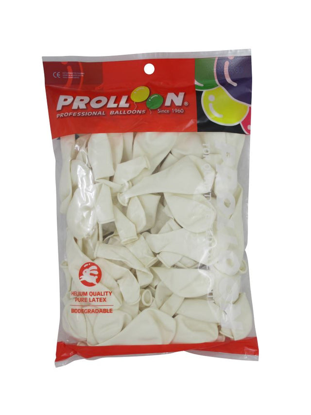 Pack of 100 white helium quality balloons, 20cm, perfect for versatile decorations at any celebration or event.
