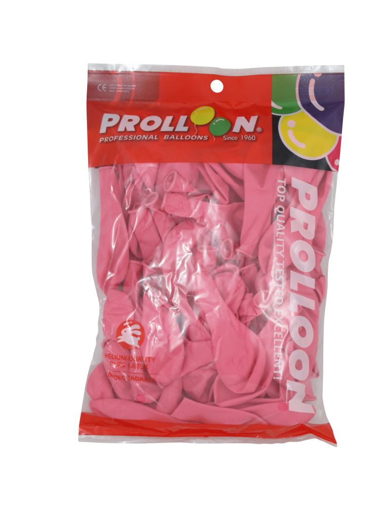 Pack of 100 pink helium quality balloons, each 20cm, perfect for celebrations and durable for outdoor use.