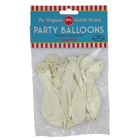 12-pack of 27.5cm white helium balloons, perfect for adding elegance to any celebration or event.