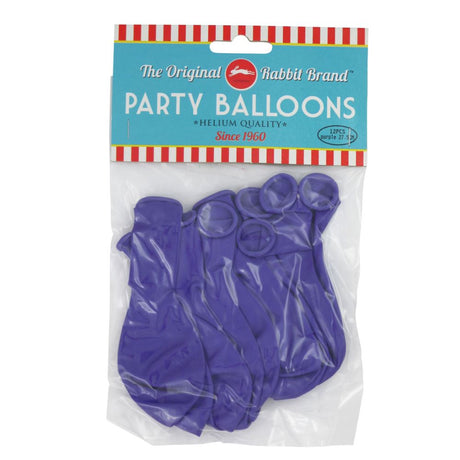 Vibrant purple helium balloons, 27.5cm, pack of 12, perfect for elegant event decor and balloon bouquets.