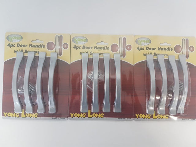 Set of 12 plastic door handles in sleek flat finish, 15cm long, ideal for modern home renovation and DIY projects.