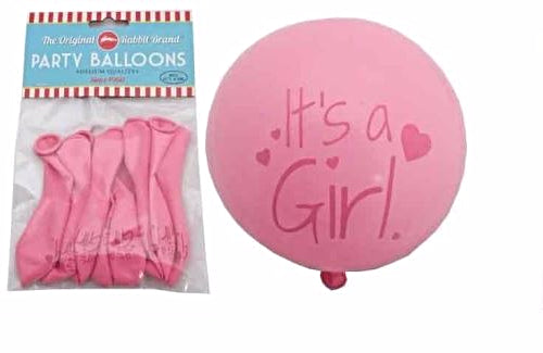 32 premium pink balloons with 'It's a Girl' prints and hearts, perfect for baby showers and gender reveals.