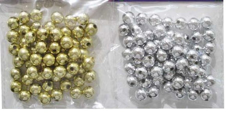 Craft Bead Gold and Silver 8 Packets featuring 4 gold and 4 silver circle beads, perfect for jewelry making and crafts.