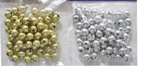 Craft Bead Gold and Silver 8 Packets featuring 4 gold and 4 silver circle beads, perfect for jewelry making and crafts.