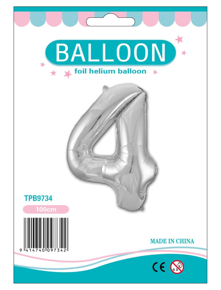 Silver foil number '8' balloon, 100 cm, perfect for birthdays and celebrations, durable and elegant decorative piece.
