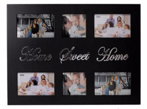 Solid black wooden picture frame featuring laser-cut mirror detailing, perfect for showcasing cherished memories in any home.