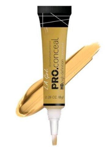 LA Girl Pro Concealer - Yellow Corrector with lightweight, crease-resistant coverage to conceal dark circles and redness.