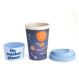 Eco to Go Bamboo Cup featuring solar system design and anti-spill lid, perfect for sustainable travel and everyday use.