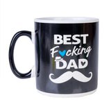 Giant ceramic mug with "Best F*cking Dad" decal, holding 900 ml for a humorous daily beverage experience.