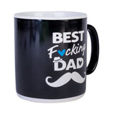 Giant ceramic mug with "Best F*cking Dad" decal, holds 900 ml, perfect for coffee lovers and Father's Day gifts.