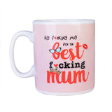 Giant ceramic mug holding 900 ml, featuring "Best F*cking Mum" phrase, perfect for coffee lovers and special gifts.