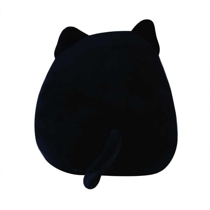 Plush Smoosho's Pals Black Cat cushion, 25cm, soft velour, perfect for snuggling and home decor.
