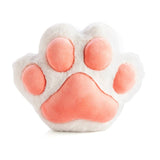 Plush cat paw-shaped cushion, 25cm, with fuzzy faux fur and 3D velour pads, perfect for cozy decor and cat lovers.