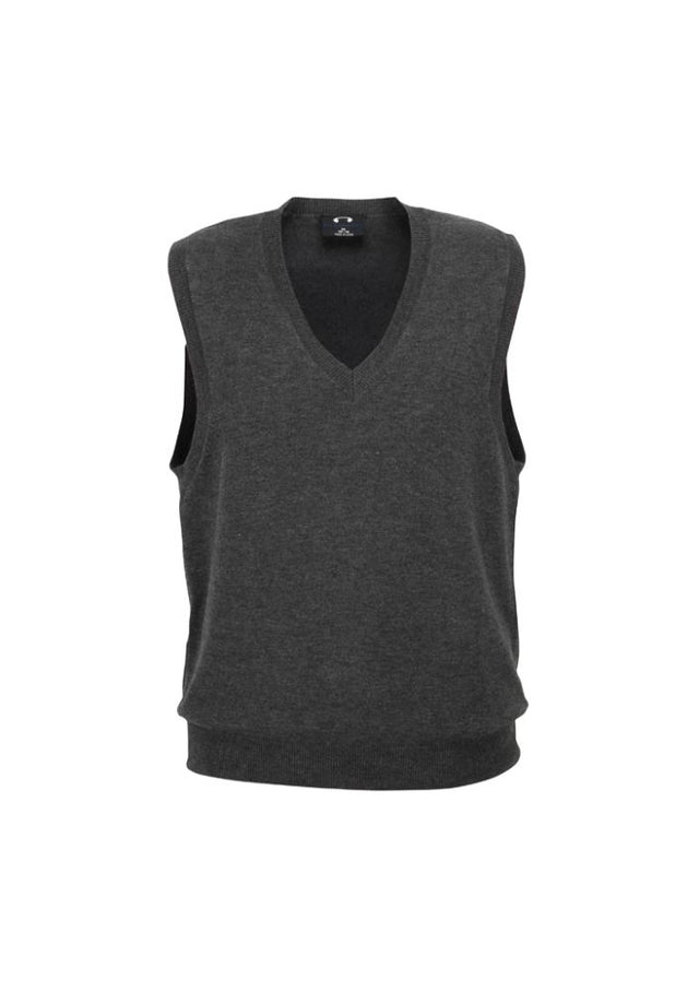 Ladies V-Neck Vest in charcoal, 2XL size, featuring a ribbed neckline and soft, stretchy fabric for versatile styling.