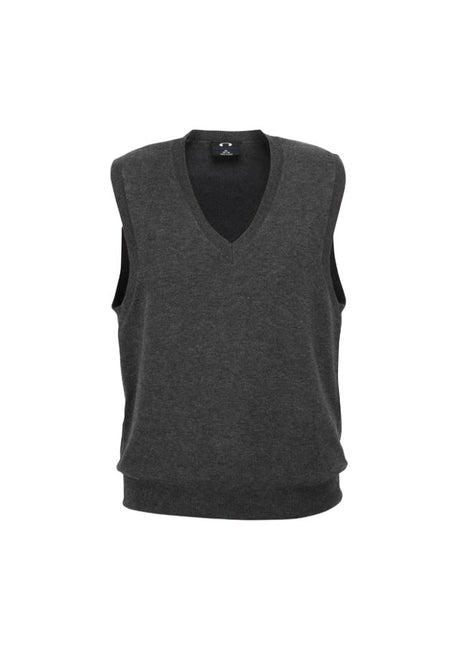 Ladies V-Neck Vest in Charcoal, size 4XL, featuring a ribbed neckline, soft fabric, ideal for casual and professional wear.