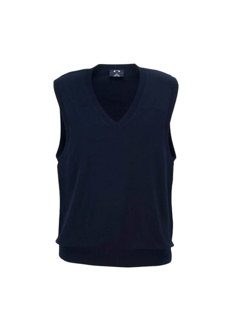 Navy ladies v-neck vest in size XL, featuring a ribbed neckline and durable soft fabric, ideal for layering and versatile styling.
