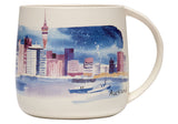 Kiwiana Auckland Mug Set of 3, featuring vibrant hand-painted New Zealand landscapes, perfect for coffee or tea lovers.