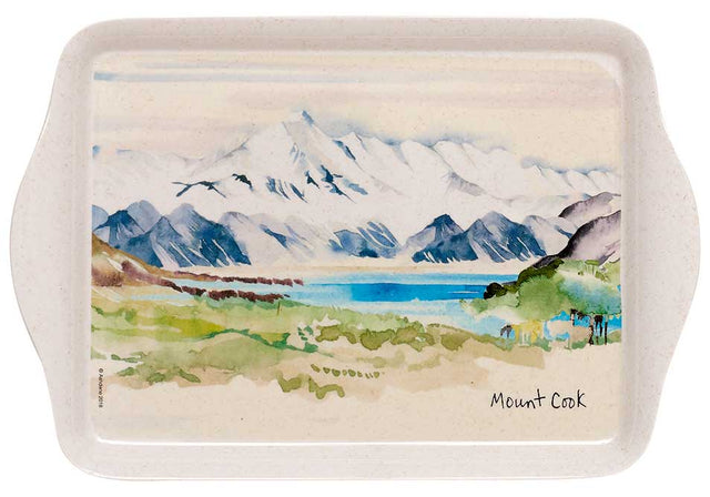 Kiwiana Mount Cook Scatter Tray Set of 3 with handpainted NZ landscapes, perfect for decor and serving snacks.