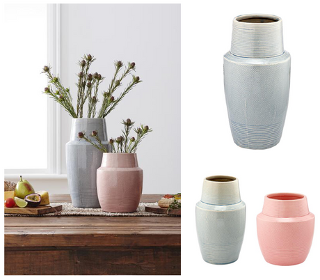Dusty blush ceramic vase measuring 18.5cm, ideal for fresh flowers or as a stylish standalone decor piece.