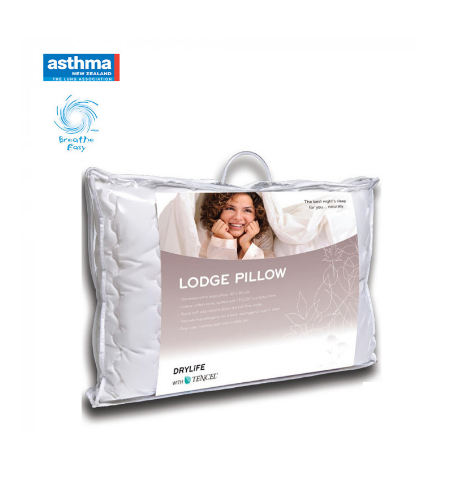 King-sized Lodge Pillow by Drylife with quilted cotton cover, Tencel filling for moisture control and hypoallergenic benefits.