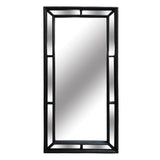 Handcrafted 1.6m matt black mirror with beaded molding, perfect for enhancing modern home decor and adding depth to any room.