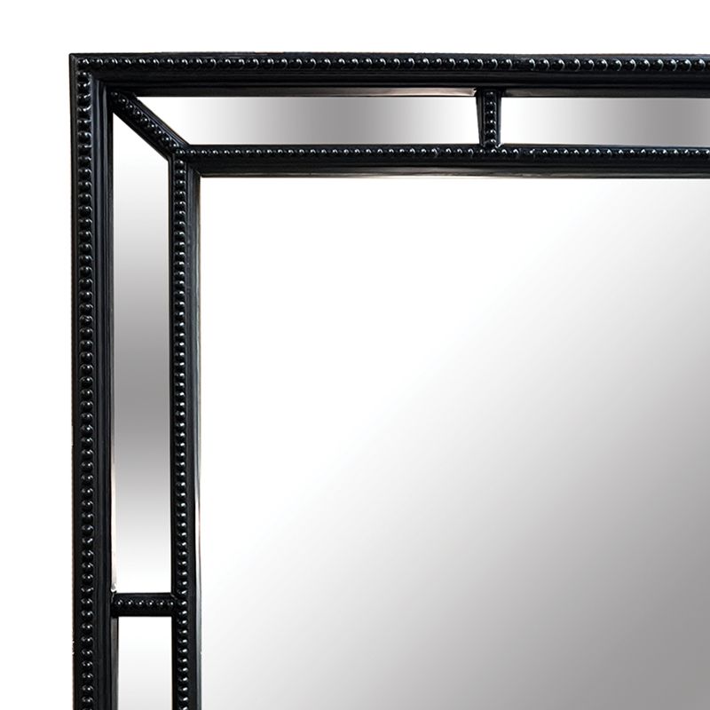 Handcrafted mirror with sleek matt black finish and beaded molding, ideal for modern decor at 1600 x 750mm.