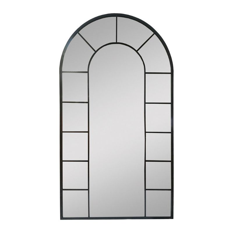 Classic Arch mirror in Matt Black, 1.8m oversized metal frame, ideal for enhancing modern and traditional home decor.