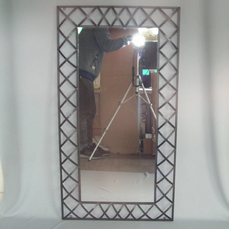 Lattice-framed mirror (110cm) adding elegance and depth to any room, ideal for modern or traditional decor.