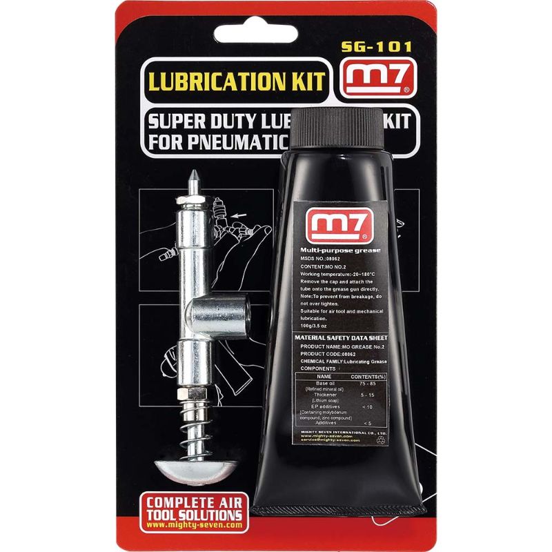 M7 Air Tool Lubrication Kit featuring a precision applicator and 100ml premium lubricant for optimal air tool performance.