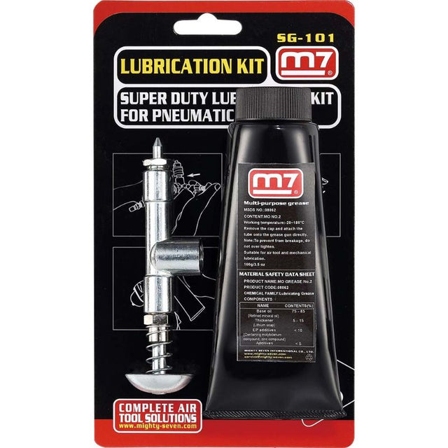 M7 Air Tool Lubrication Kit featuring a precision applicator and 100ml premium lubricant for optimal air tool performance.