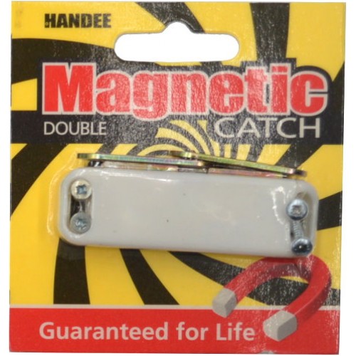 Double magnetic cupboard door catch with a sleek design for secure closures and easy installation. Perfect for home organization.