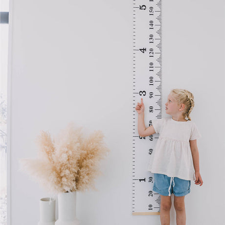 Moose Measure Me Height Chart on durable canvas and wood, ideal for tracking children's growth milestones decoratively.