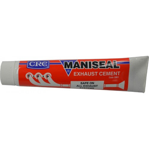 CRC Maniseal Exhaust Cement tube, ideal for sealing exhaust systems with high heat resistance and effective fume prevention.