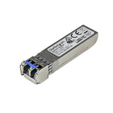 Cisco Meraki MA-SFP-10GB-LR fiber module for 10GbE, 10 km distance, 1310nm wavelength, LC connector, hot-swappable design.