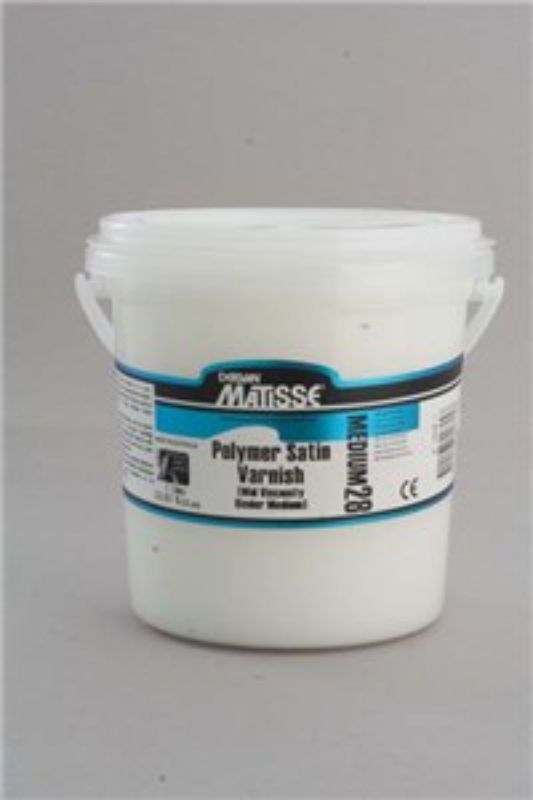 Matisse MM28 Polymer Satin Varnish, a 1L acrylic finish for refined protection and enhanced vibrancy in artwork.