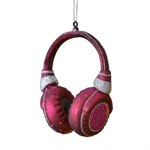 Whimsical headphone ornament for holiday decor, crafted from eco-friendly materials, perfect for music lovers and festive cheer.