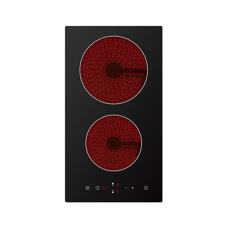 Compact Midea 30cm ceramic cooktop with touch control, 2 zones, timer, safety features, ideal for small kitchens.