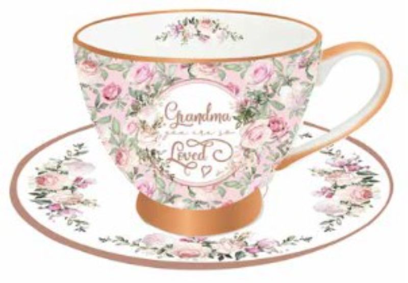 Delicate floral porcelain tea cup and saucer set, perfect for cozy tea times and heartfelt gifts.