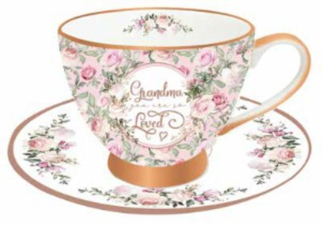 Delicate floral porcelain tea cup and saucer set, perfect for cozy tea times and heartfelt gifts.