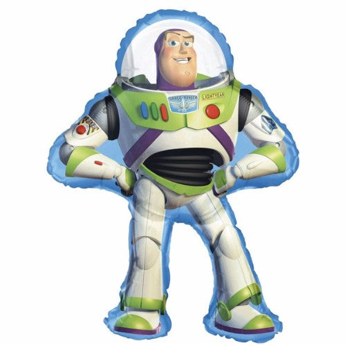 Full-body Buzz Lightyear foil balloon, 89cm x 61cm, vibrant design, perfect for kids' parties and themed celebrations.