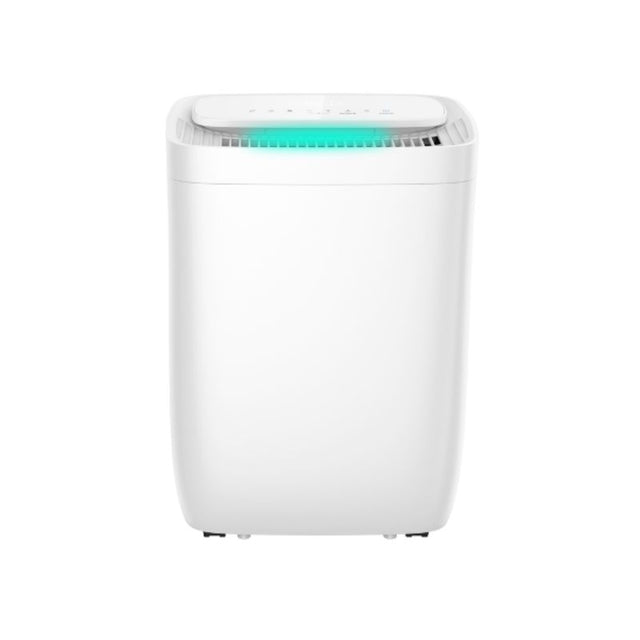 Midea FreshDry MDDQ12 dehumidifier with HEPA filter and WiFi, compact design, removes 12L/day, ensures healthier air quality.