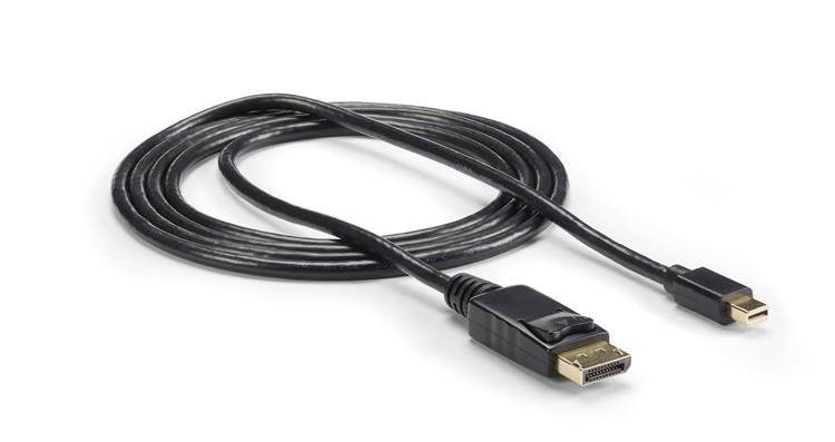 6 ft Mini DisplayPort to DisplayPort cable for 4K resolution, designed for seamless device connections and vibrant visuals.