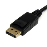 2m Mini DisplayPort to DisplayPort adapter cable for 4K visuals, with gold-plated connectors for reliable connectivity.